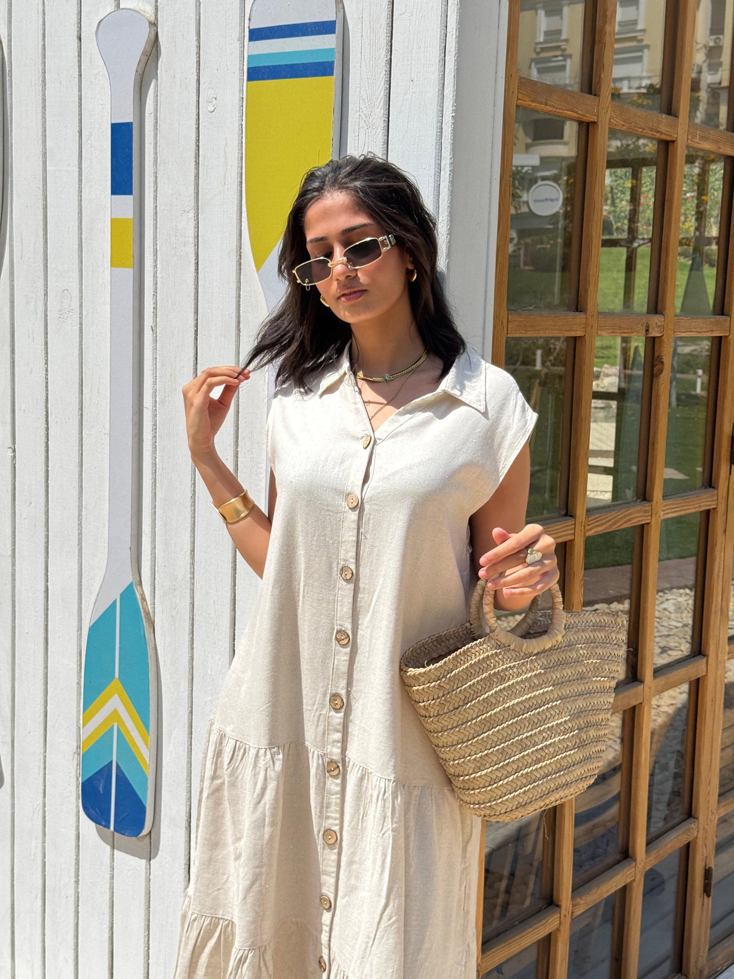 Summer Linen Dress Off-White