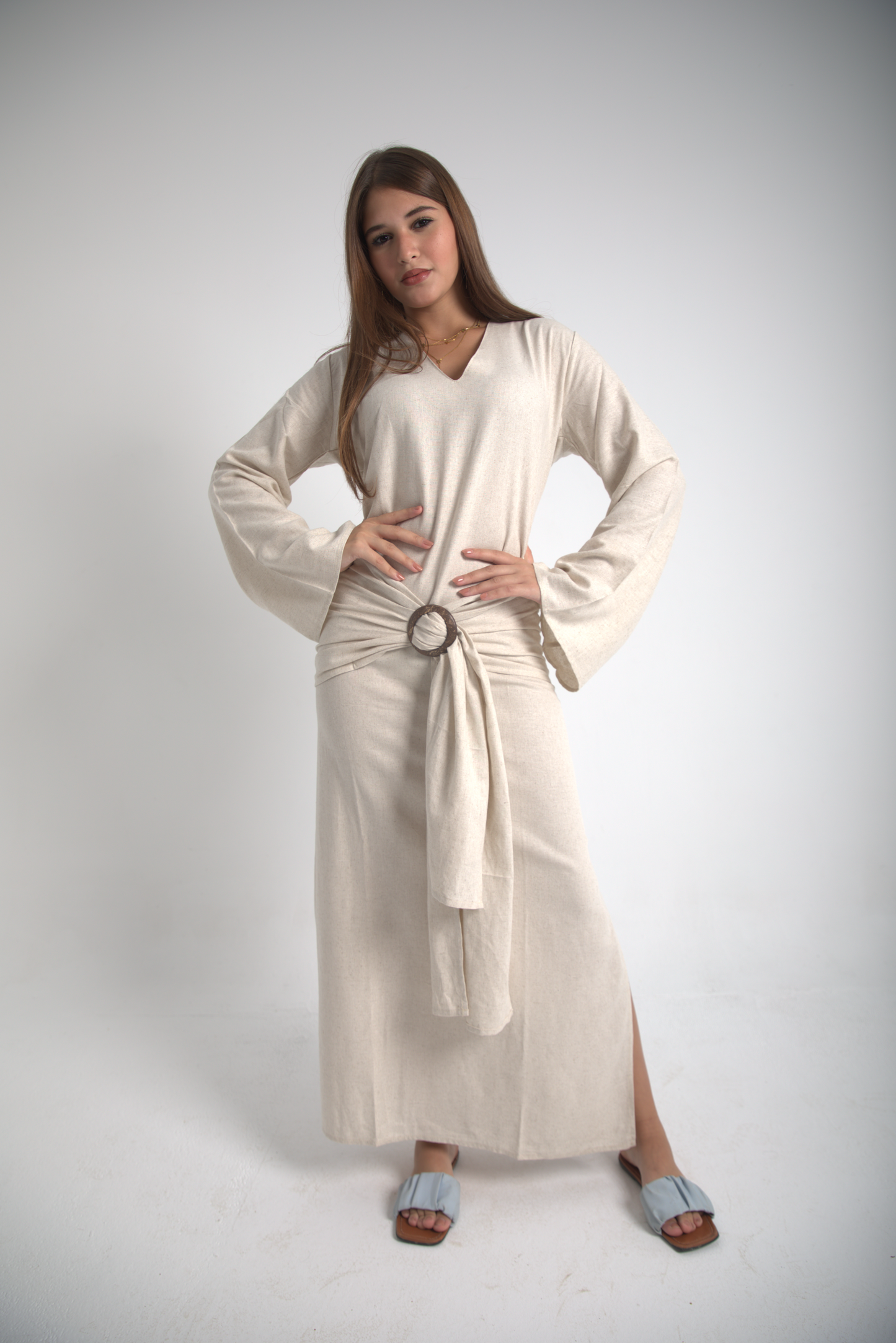 Flor de Verano Linen Dress