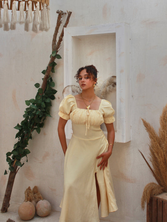 Sparkling linen summer dress
