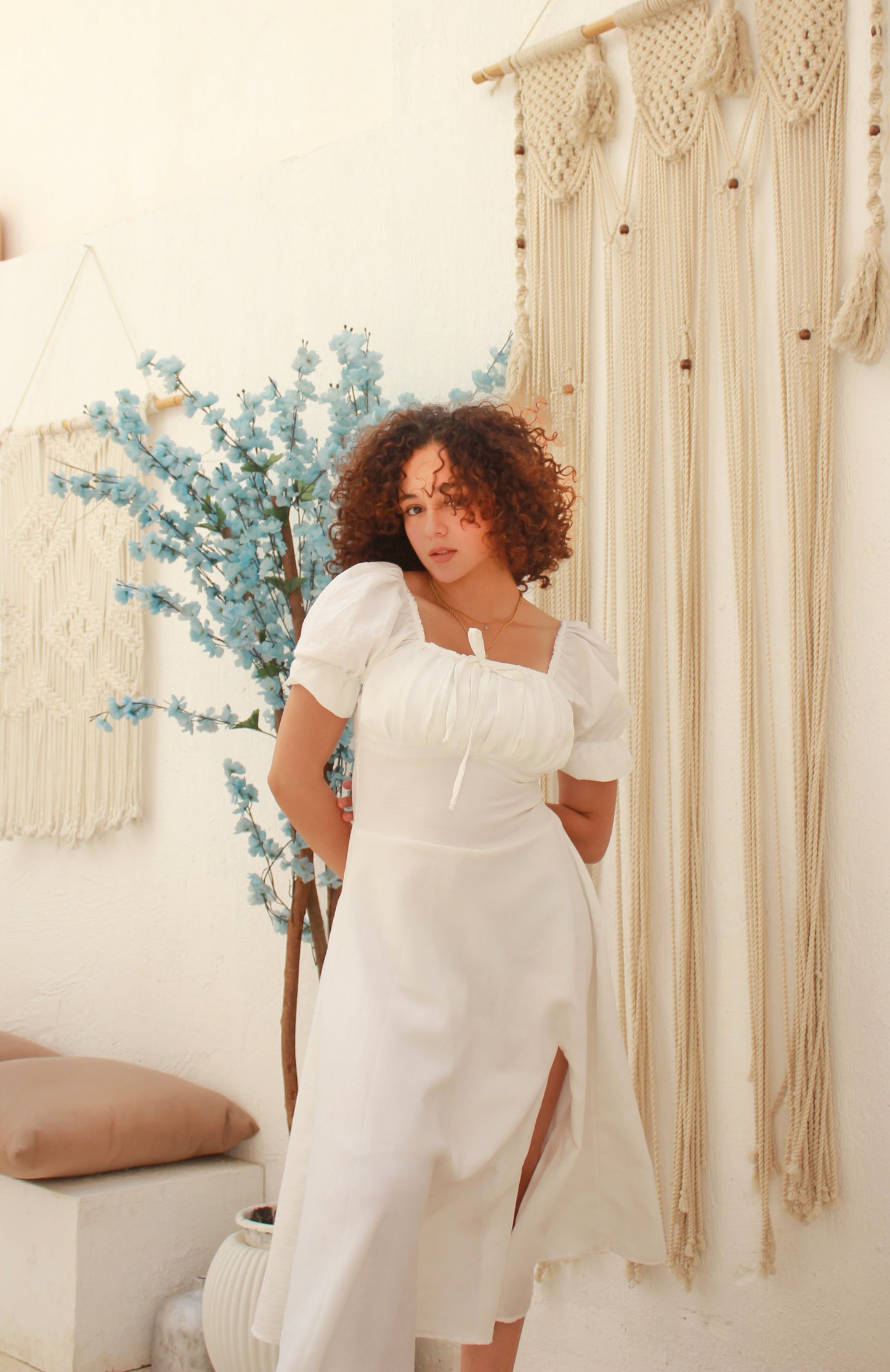 Sparkling linen summer dress