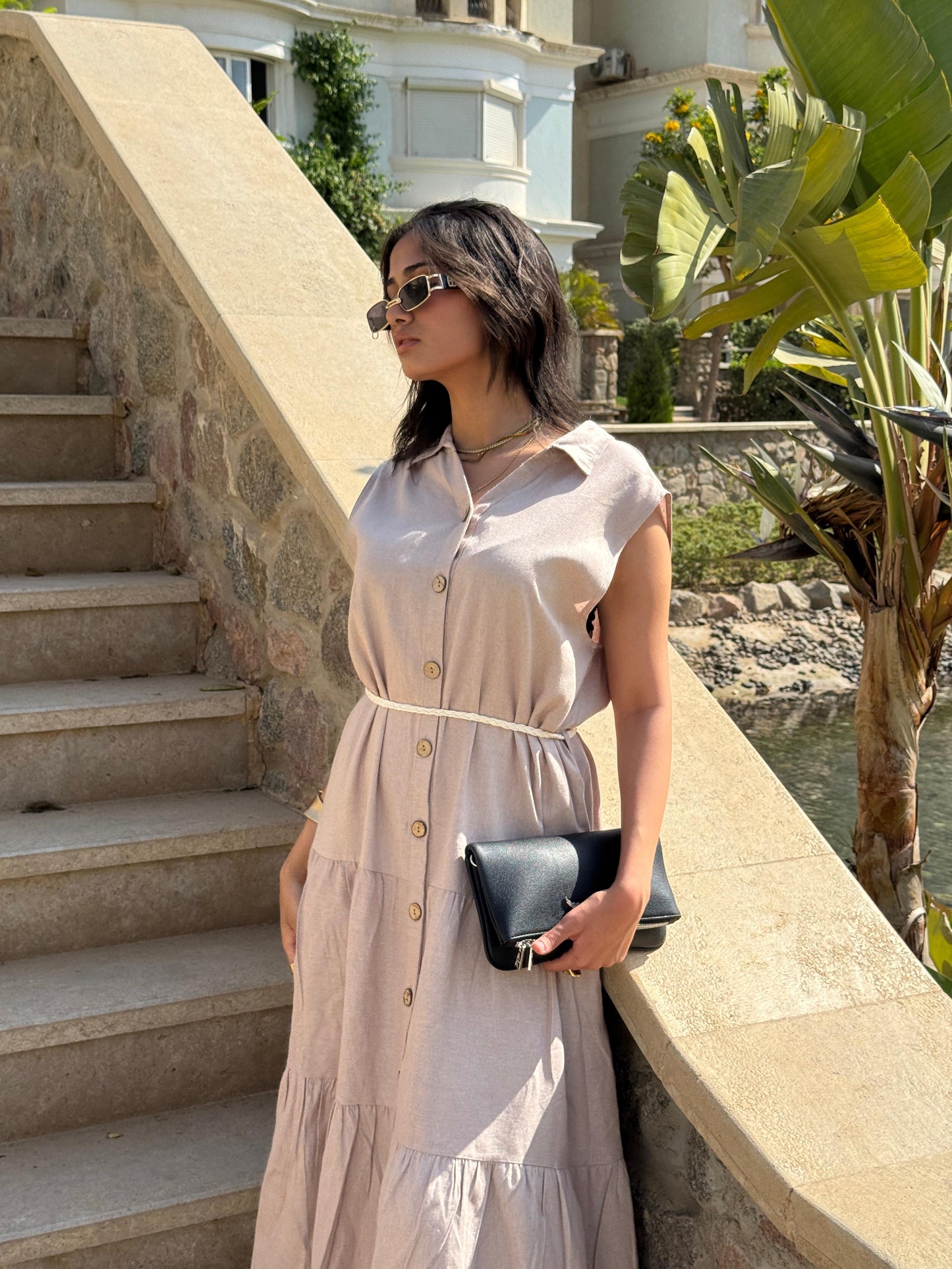 Summer Linen Dress Beige