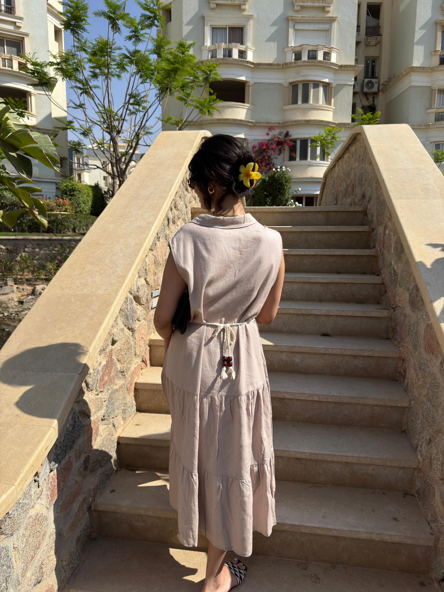 Summer Linen Dress Beige