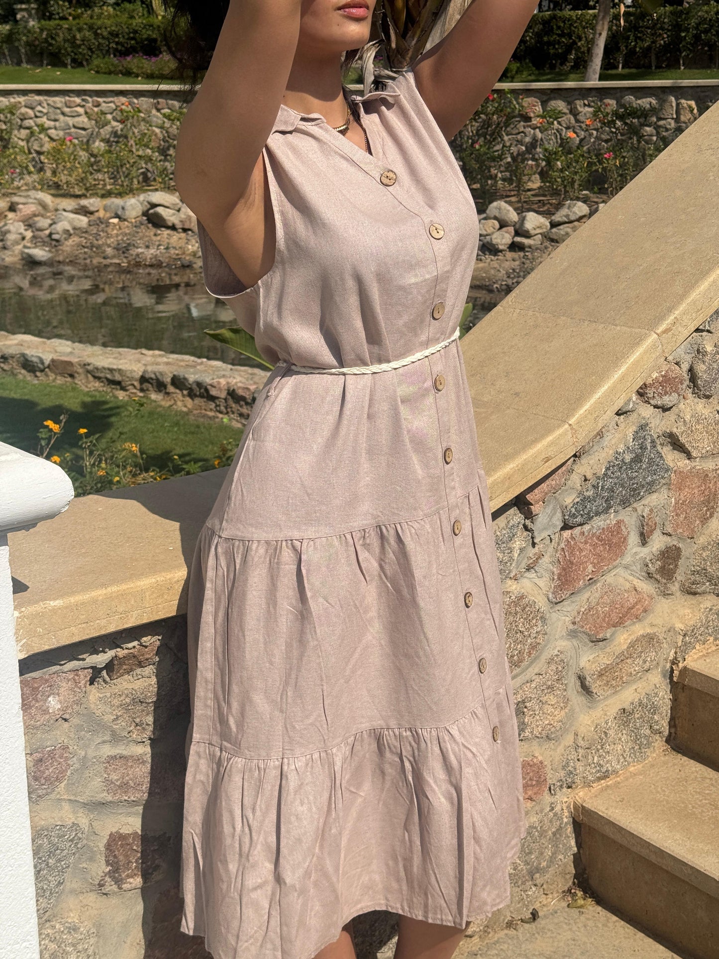 Summer Linen Dress Beige