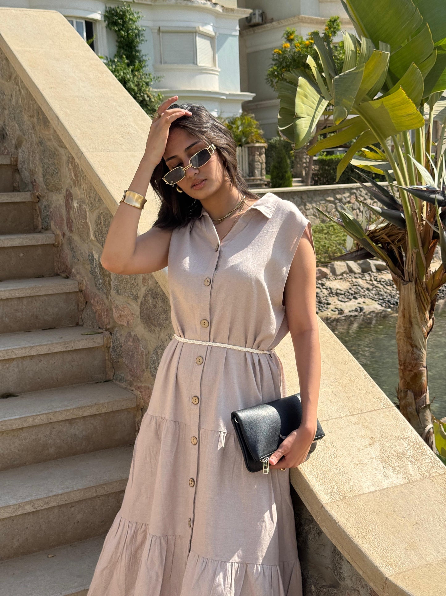 Summer Linen Dress Beige