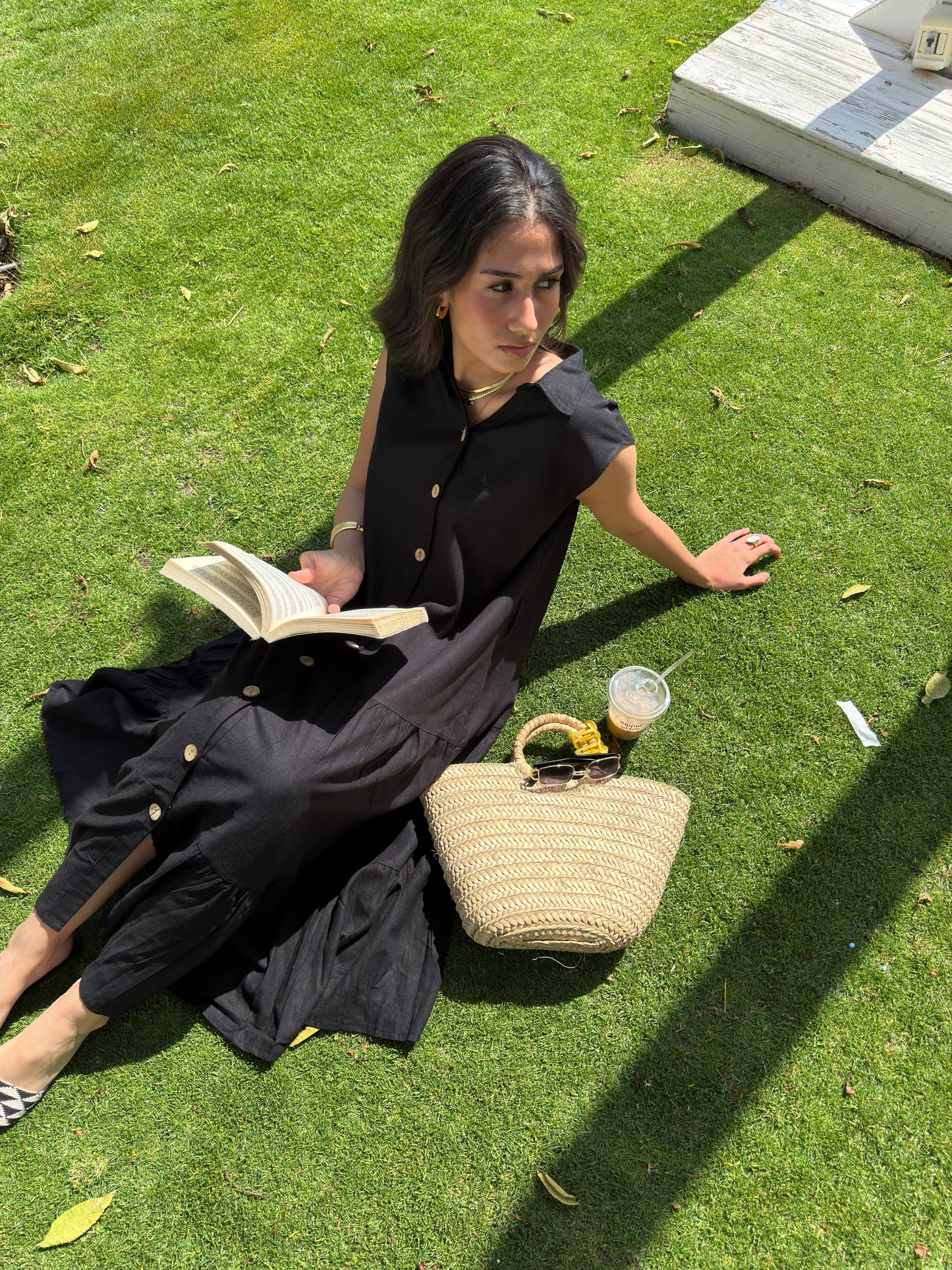 Summer Linen Dress Black