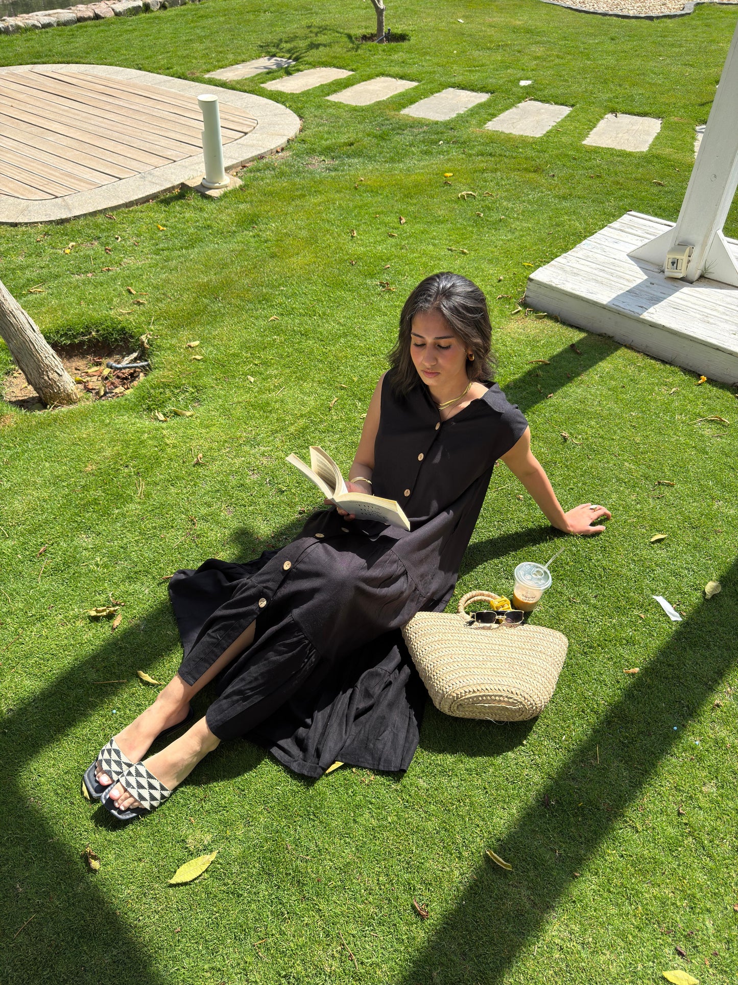 Summer Linen Dress Black