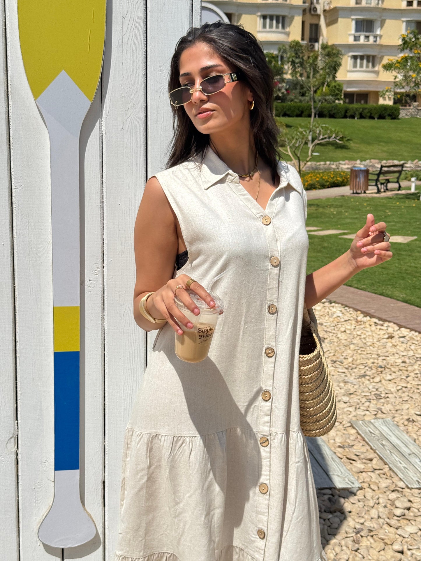 Summer Linen Dress Off-White