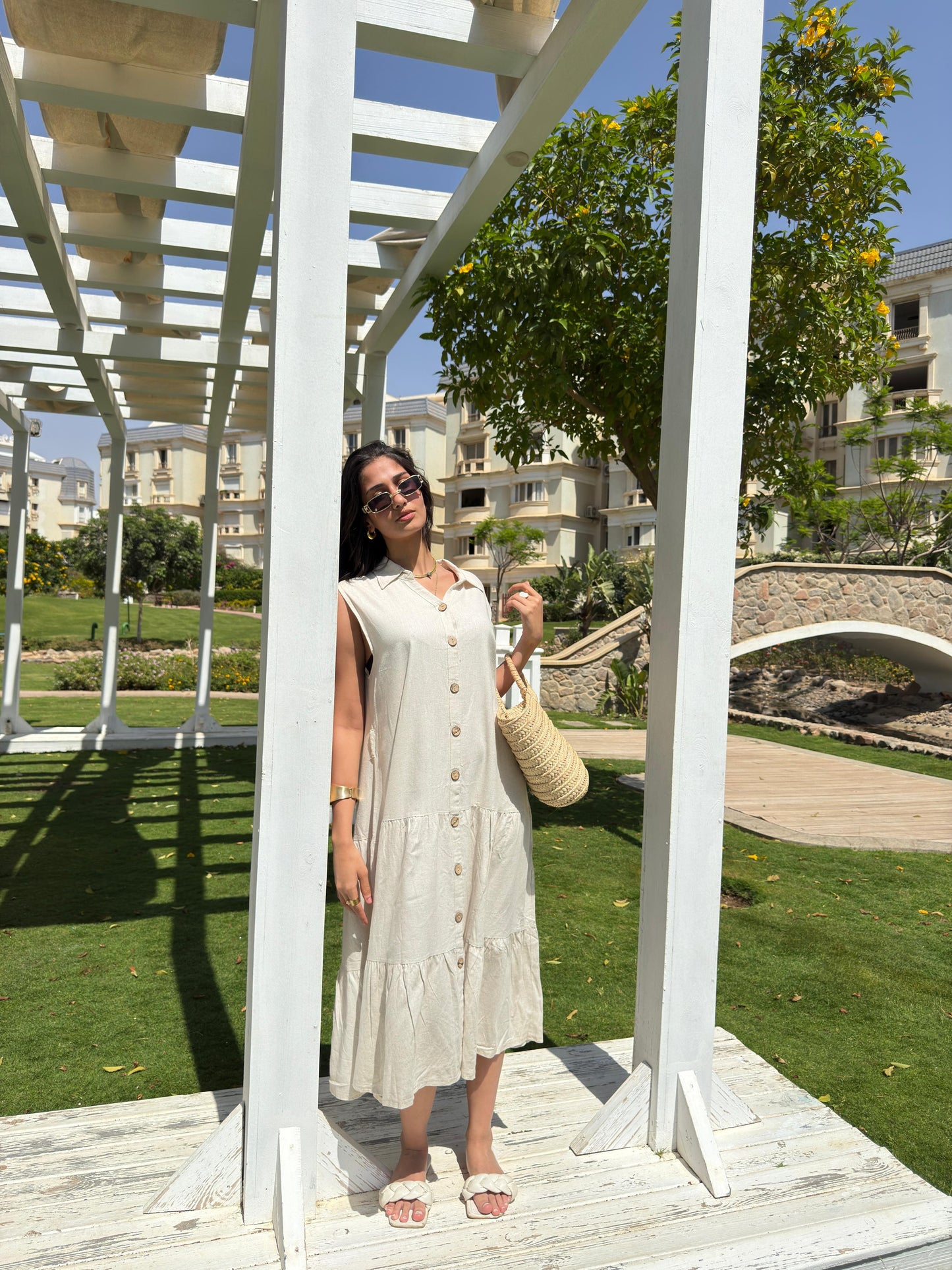Summer Linen Dress Off-White