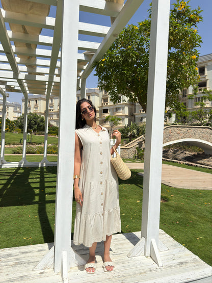 Summer Linen Dress Off-White