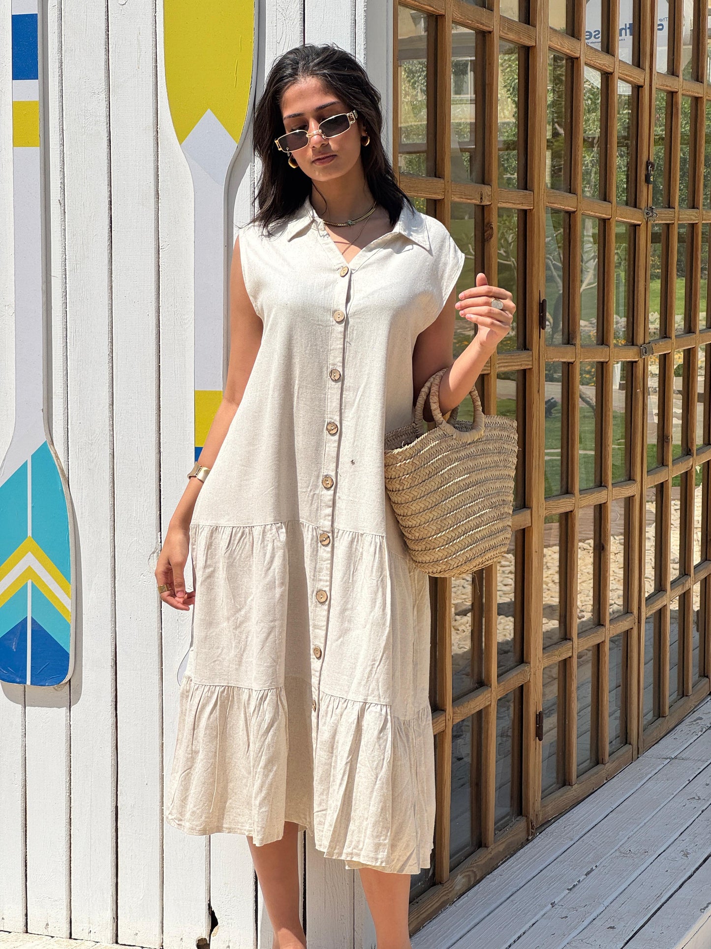 Summer Linen Dress Off-White