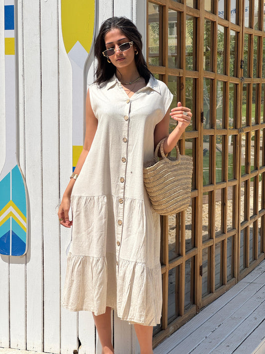 Summer Linen Dress Off-White